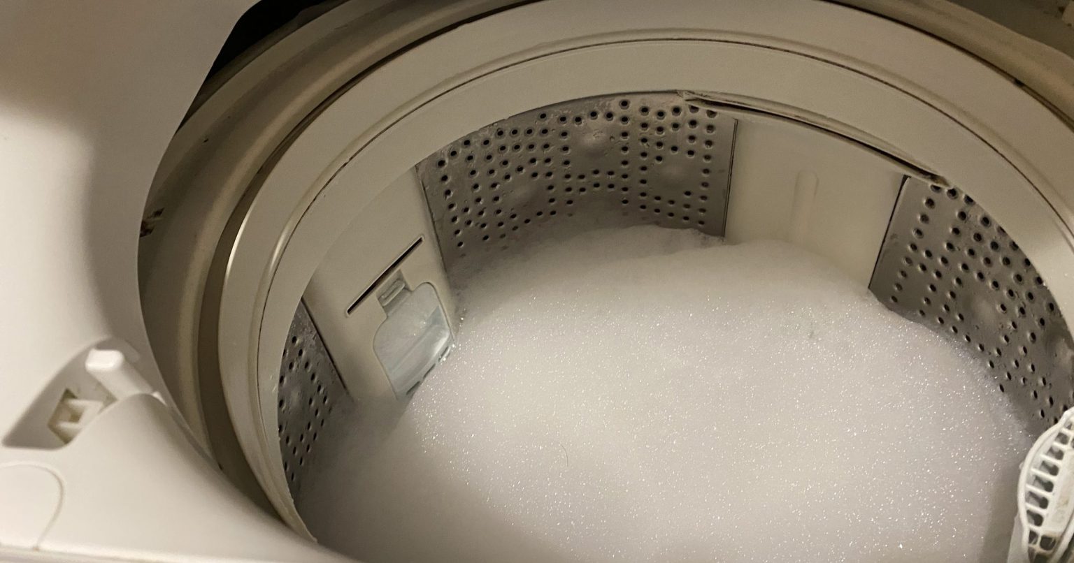洗濯機の粉石けんの泡